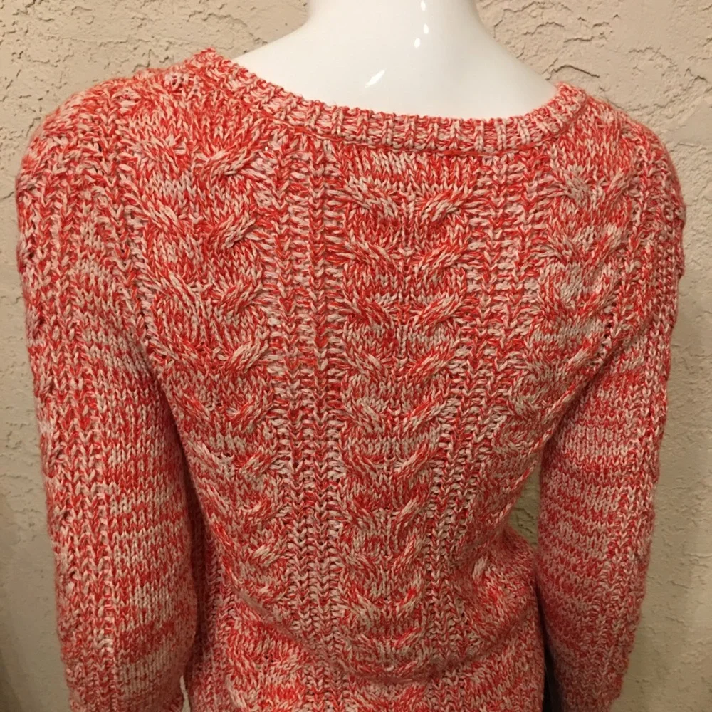Free People Marled Cable Knit Crop Sweater Sz S/P